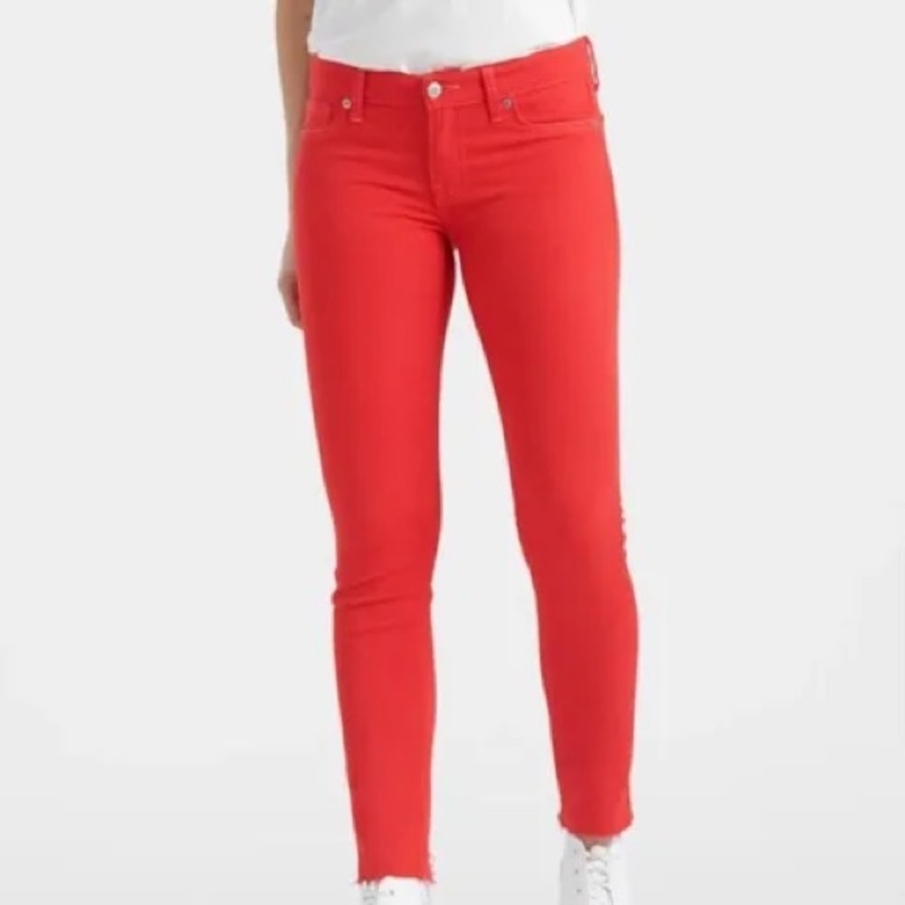 *LUCKY BRAND* Red Stella Skinny Cutoff Jeans Size 12 Regular